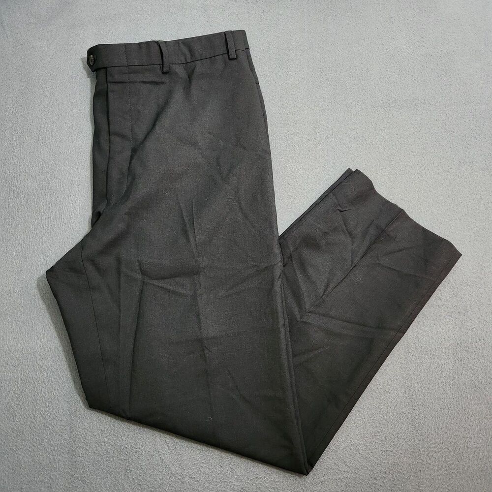 Lauren Ralph Lauren Men 38X32(30) Black Total Comfort Wool Flat Front Dress Pant